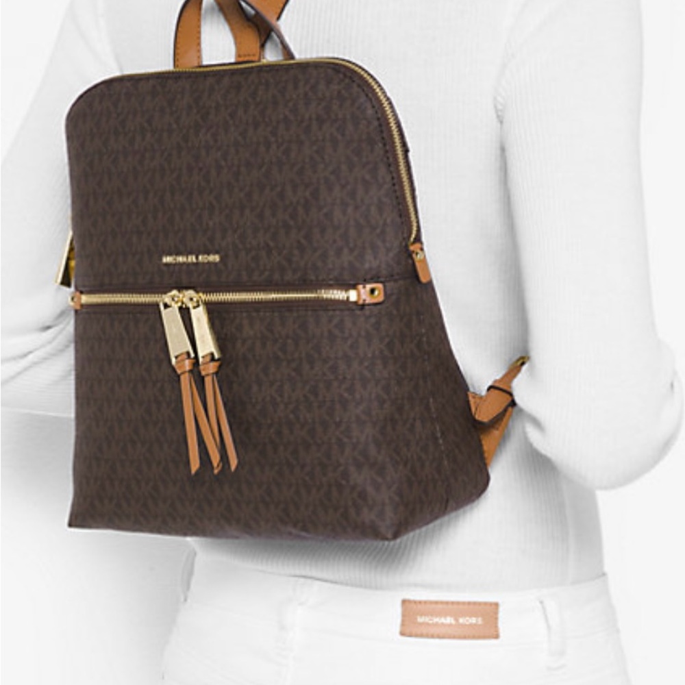 Michael Kors Rhea Medium Slim Logo Backpack - Picture 15 of 16